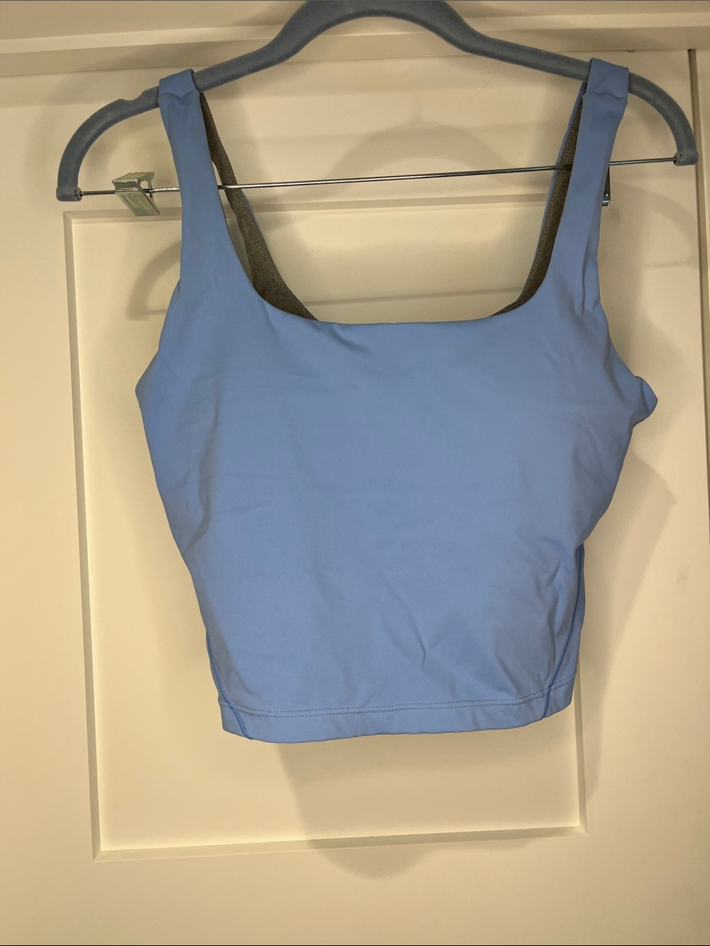 Nani Women's Square Neck Light Blue Tank Crop Top medium